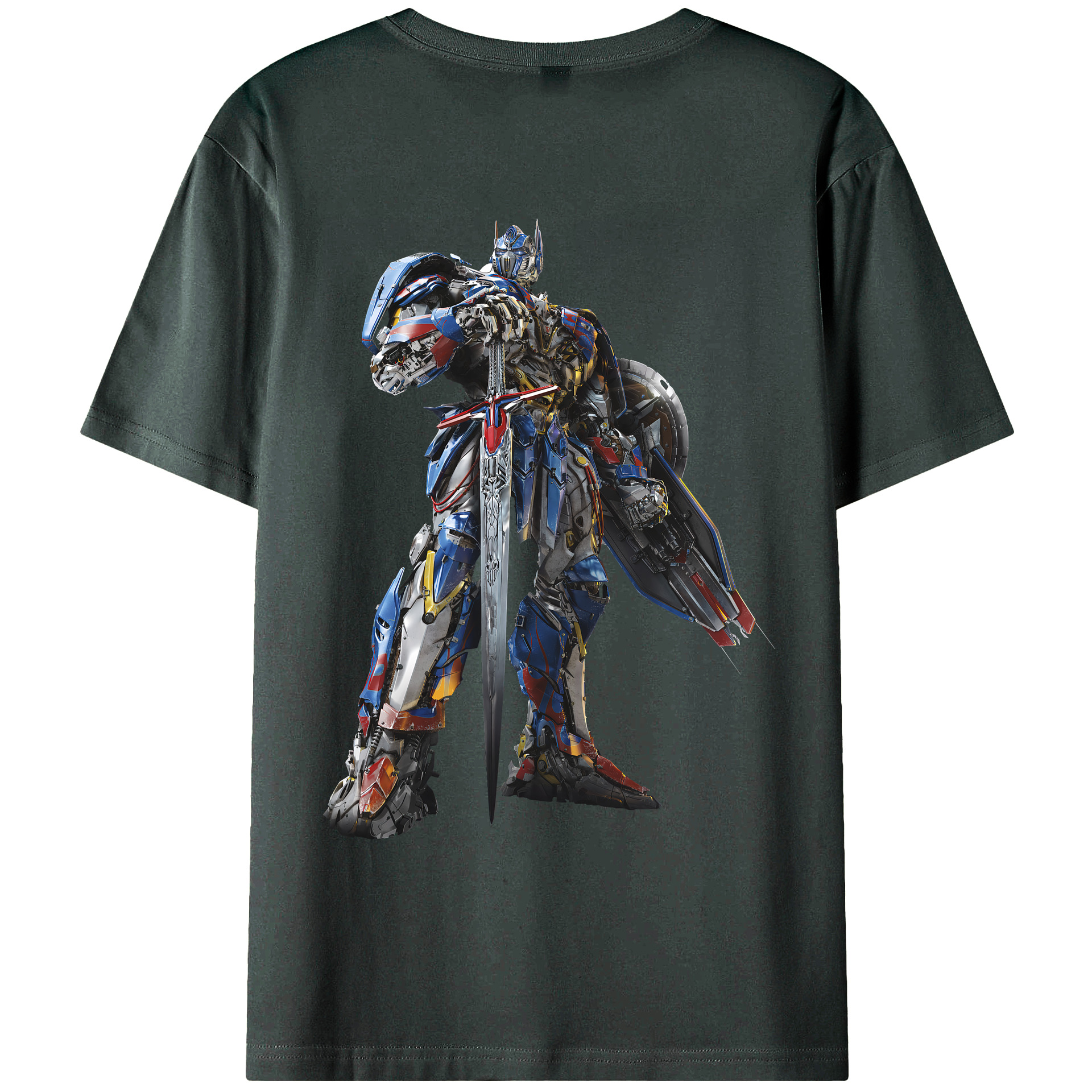 （画像用） Transformers トランスフォーマー 綿100％ メンズ半袖Tシャツ（バックプリント） 通気性